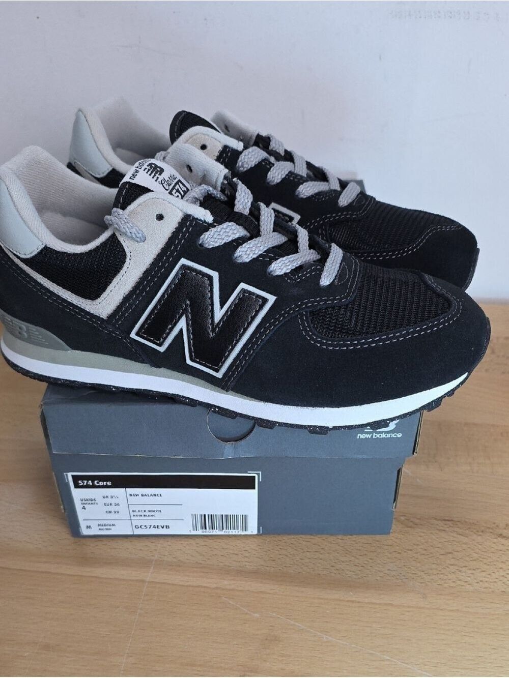 New Balance 574 Core Black & Gray Sneakers Boys 4